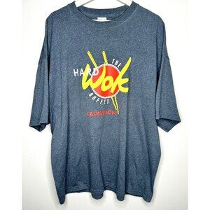 Gildan Mens T Shirt Funny Art To Wear THE HARD WOK BUFFET SASKATOON Gray Sz XXL